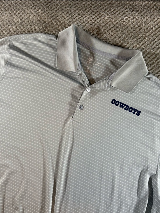 Nike Other - Dallas Cowboys Nike Dri-Fit Men's XXL Gray Pinstripe Polo Shirt